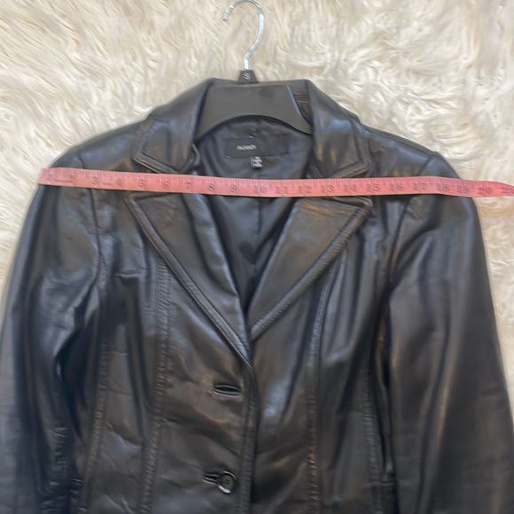 Avanti Vintage Black Leather Jacket Blazer Button Down Size Medium - Picture 9 of 10